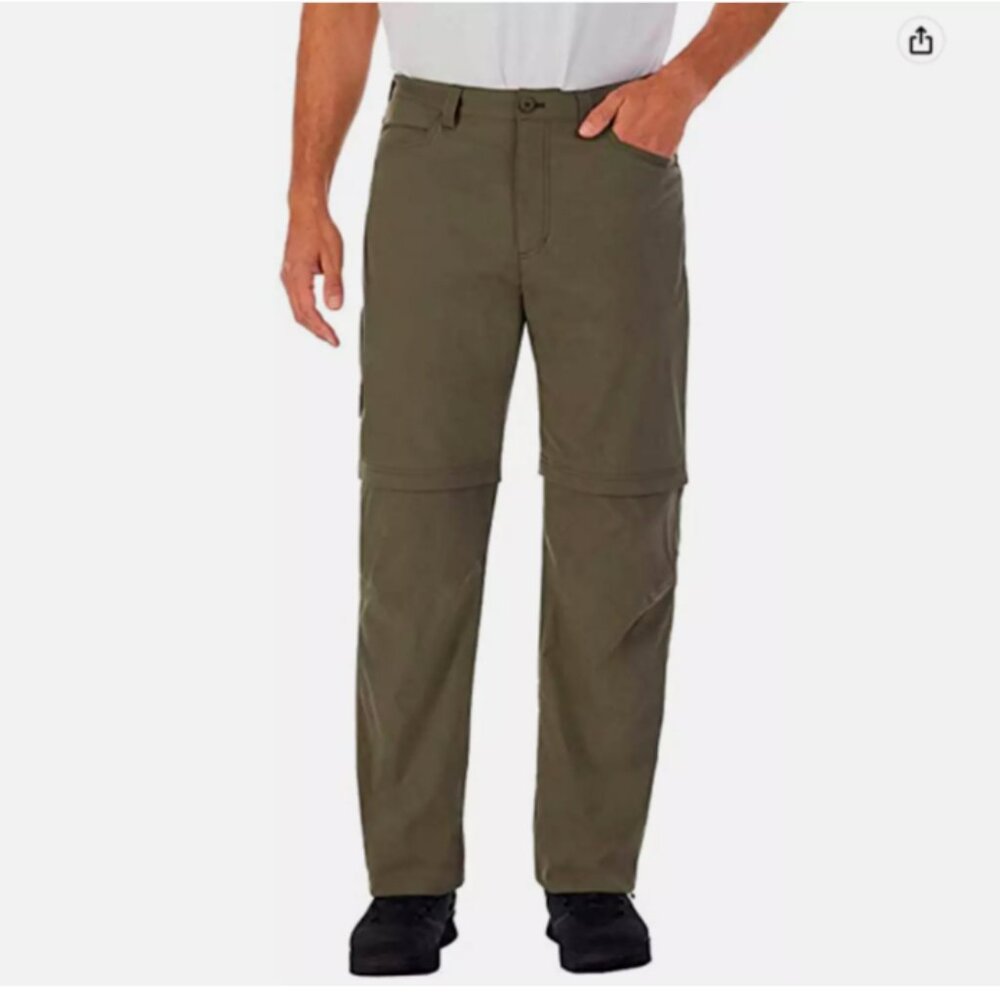 Eddie Bauer Convertible Tech Pants UPF 50+ Olive Green